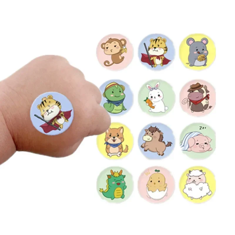 Cartoon Band Aid tiras para crianças e adultos, forma de cinta redonda, ferida emplastros, pele patch, Woundplast, 100pcs, 120pcs