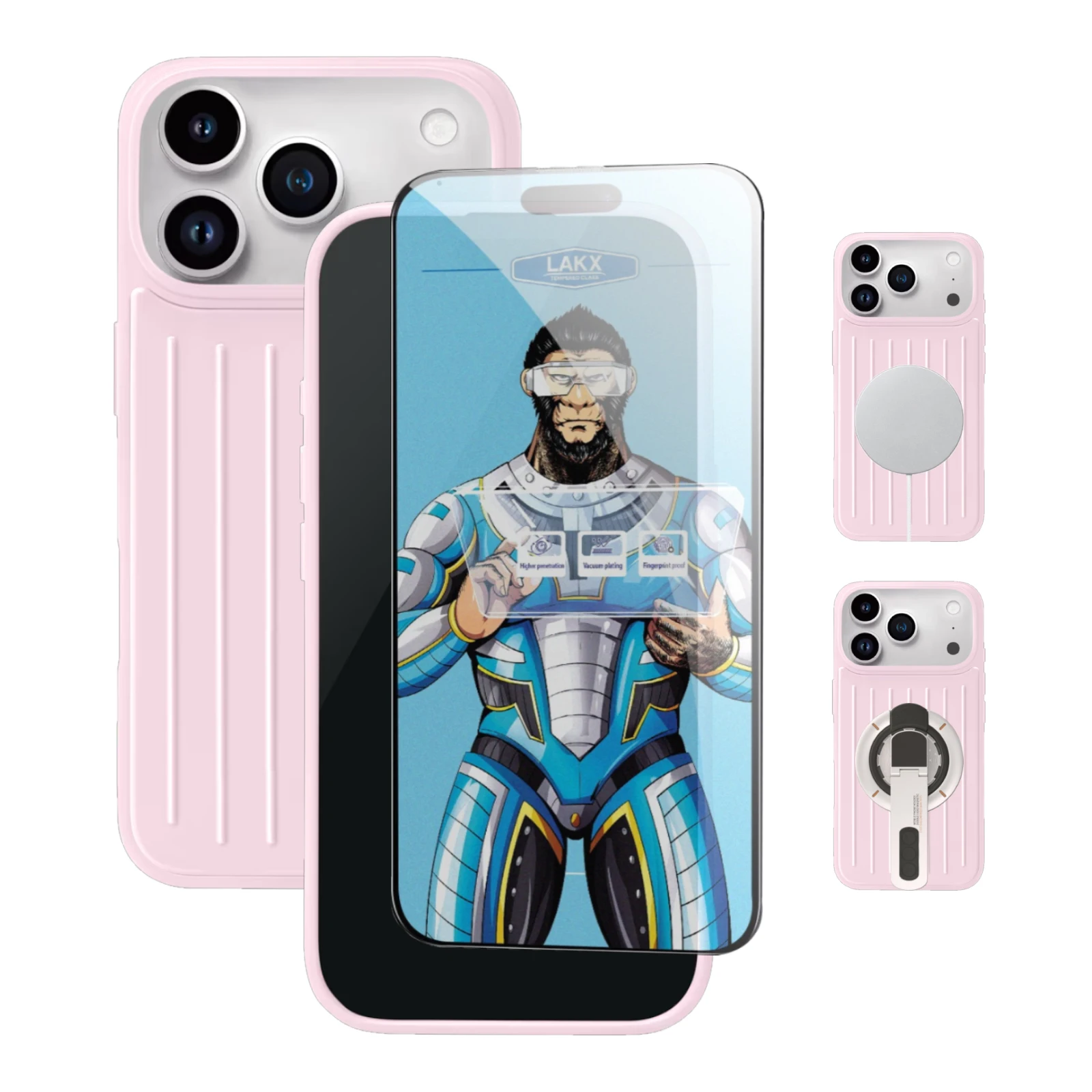 Novos casos protetores rosa/cinza para iPhone 17 Pro Max/17 Pro/16 Pro Max/16 Pro Núcleo magnético N52 integrado compatível com MagSafe