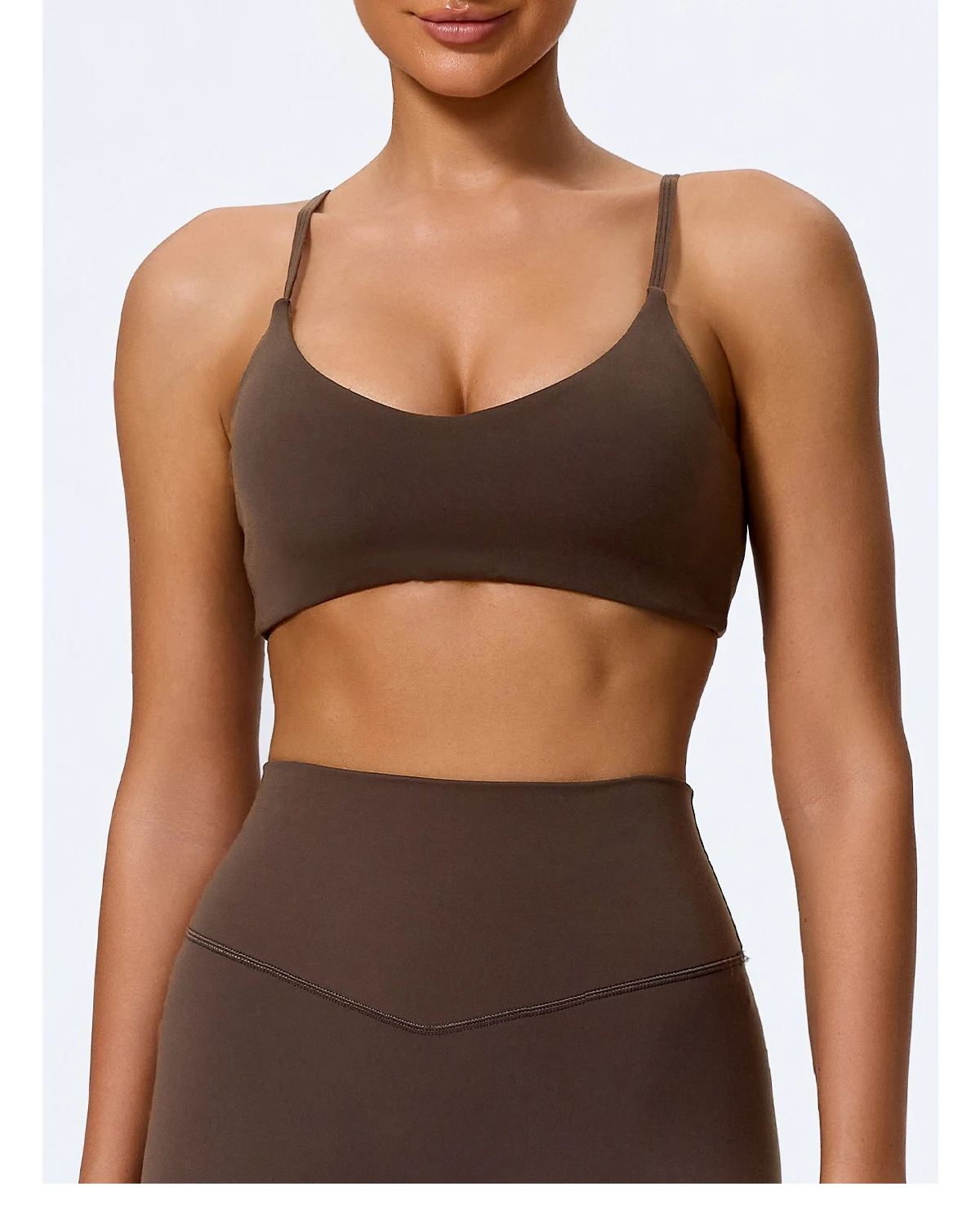 Ctenkevet Sommer Neu Damen U-förmiger Bandeau-Sport-BH für Fitness, Yoga und Workout – Rückenfreies Crop-Top für Frauen – Detail 25