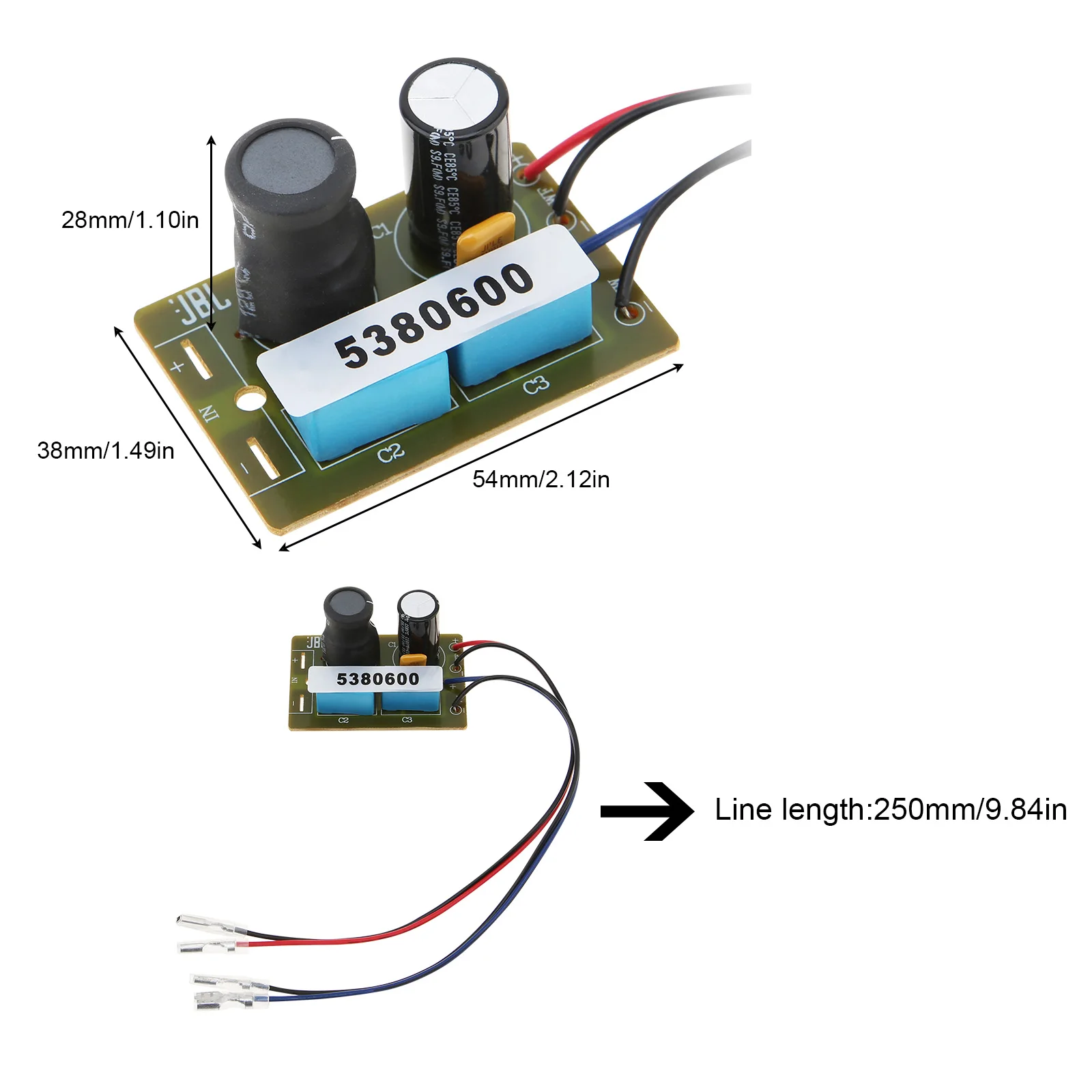 مكبر صوت مقسم تردد الصوت ، وحدتين ، فلاتر كروس لسماعات الصوت ، أرضية PCB مع لوح حريق ، 60 واط