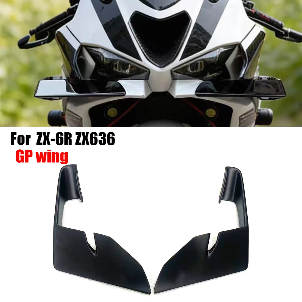 

For KAWASAKI ZX-6R ZX636 2023-2025 Motorcycle Accessories Spoiler Front Aerodynamic Wing Spoiler Side Winglet Aileron Fixed Wing