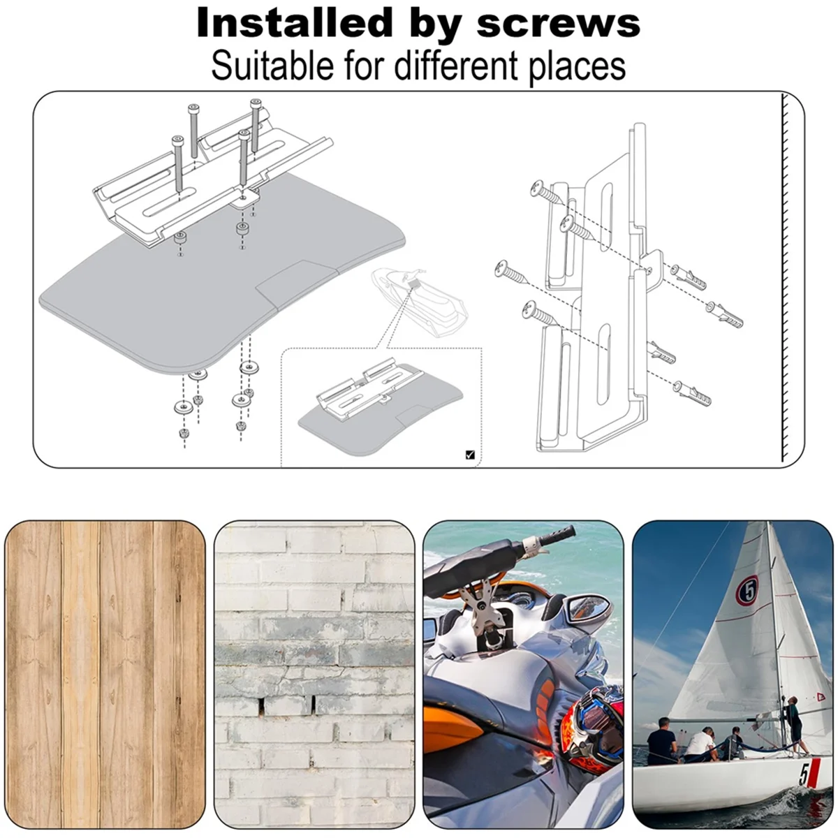 Portable Speaker Mount for Jet Ski/Snowmobile/Boat/, Speaker Bracket Metal Speaker Mount Holder for Charge 4