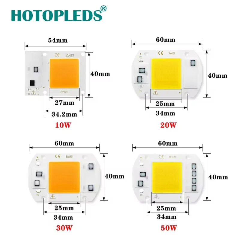 Chip de lâmpada led cob 220v 10w 20 30 50 lâmpada led inteligente ic sem necessidade de driver lampada para holofote de luz de inundação iluminação diy