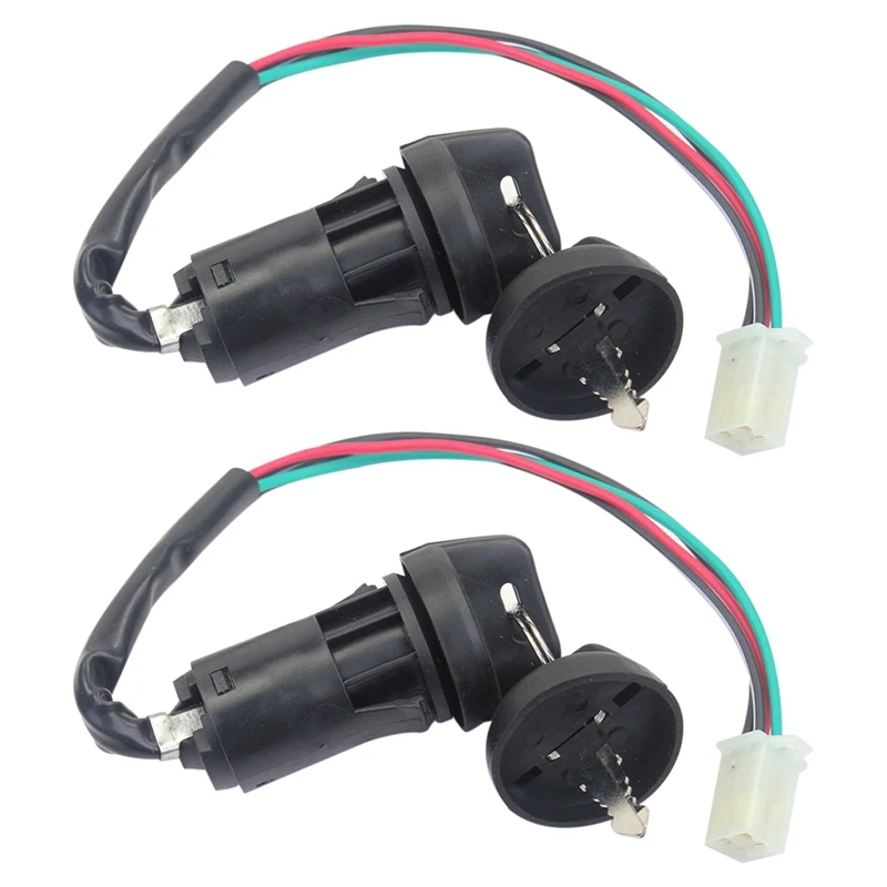 2Pcs Motorcycle Ignition Switch 4Pin Ignition Lock For 50Cc 70Cc 90Cc 110Cc 125Cc 200Cc 250Cc ATV Off-Road Vehicle