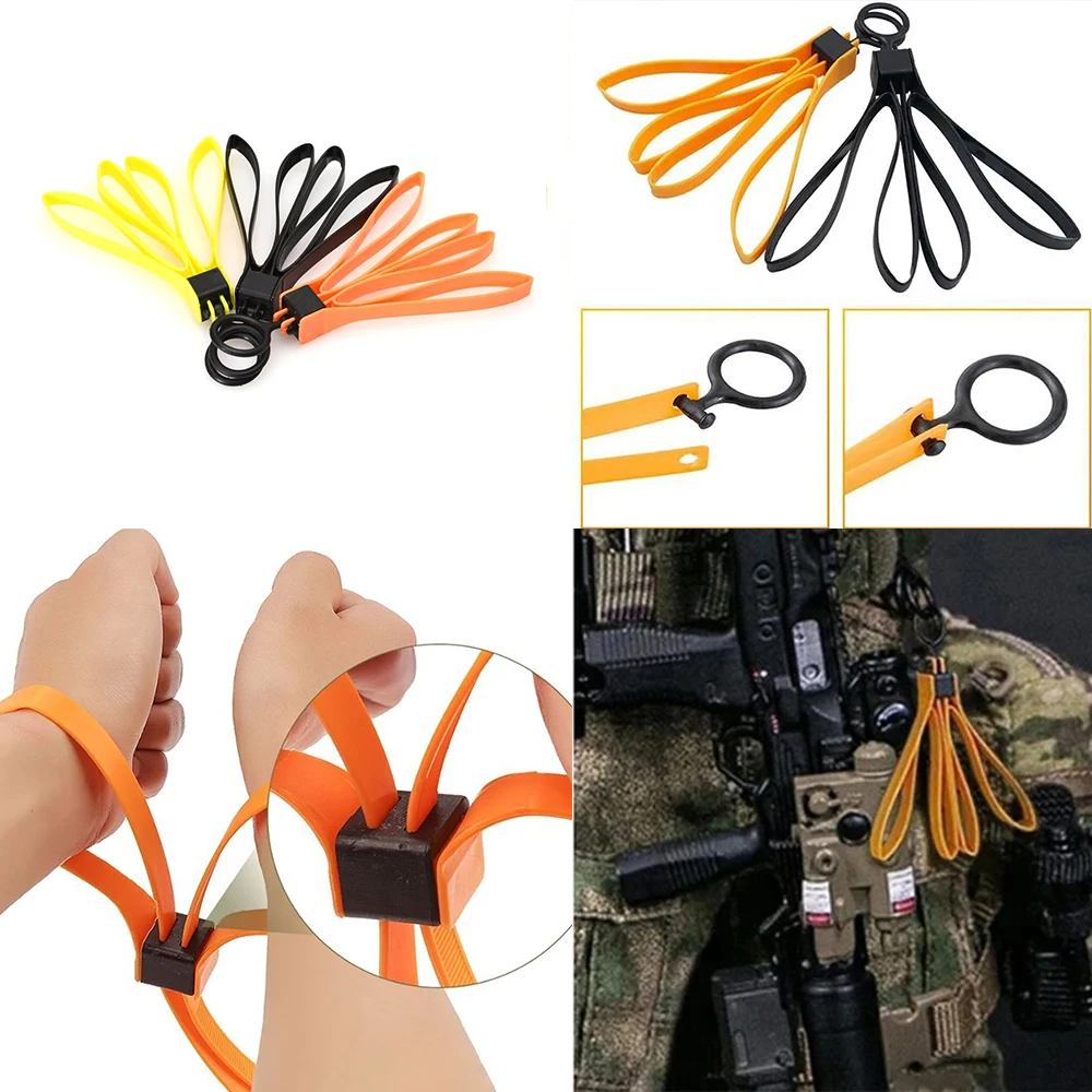 3PCS Tactical Plastic Cable Tie Strap Handcuffs CS Decorative Belt Yellow Black Orange