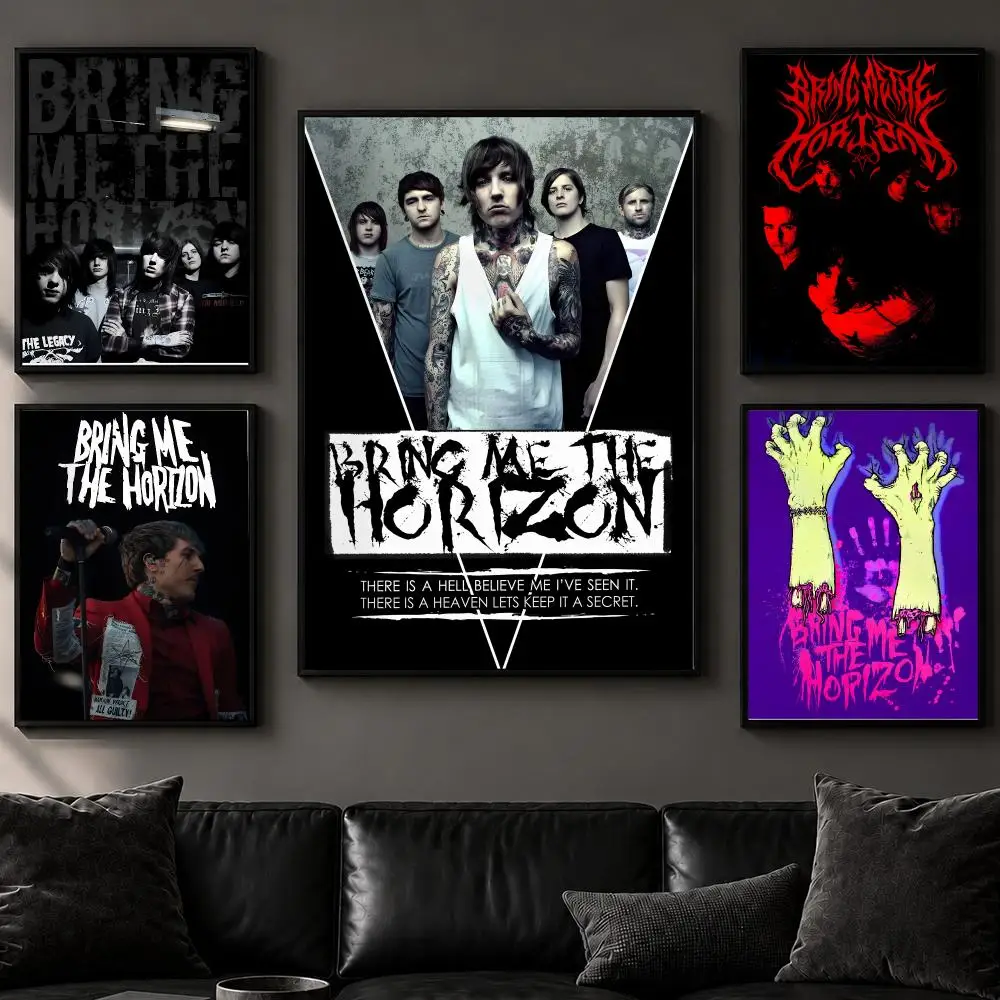 Band B-Bring Me the HorizonS Poster Art  Self-Adhesive No Glue Residue Wall Decor for Bedroom Living Room