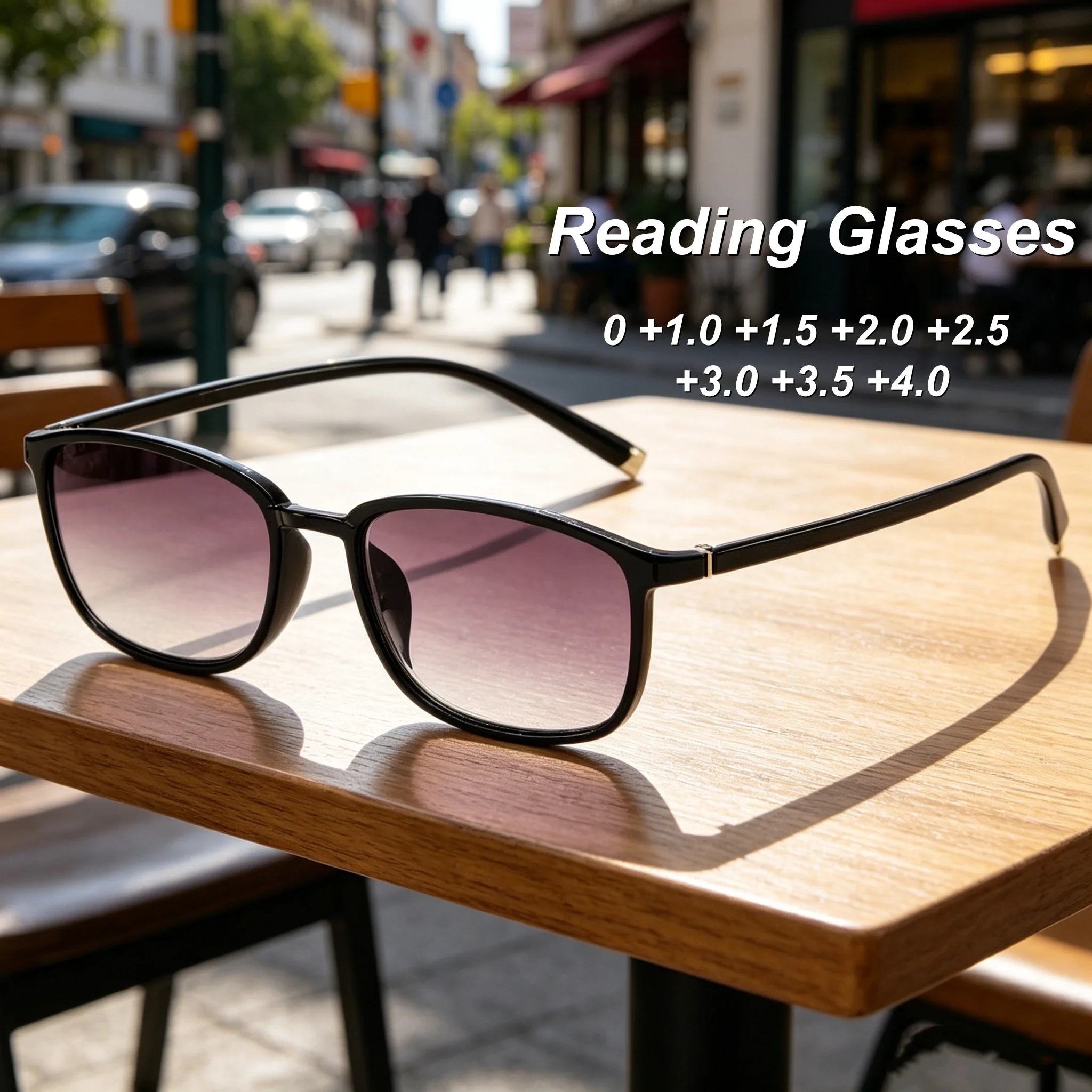 

2026 New Fashionable Personalized Gradient Color Women's Reading Sunglasses Retro Neutral High Quality Sunscreen Glasses