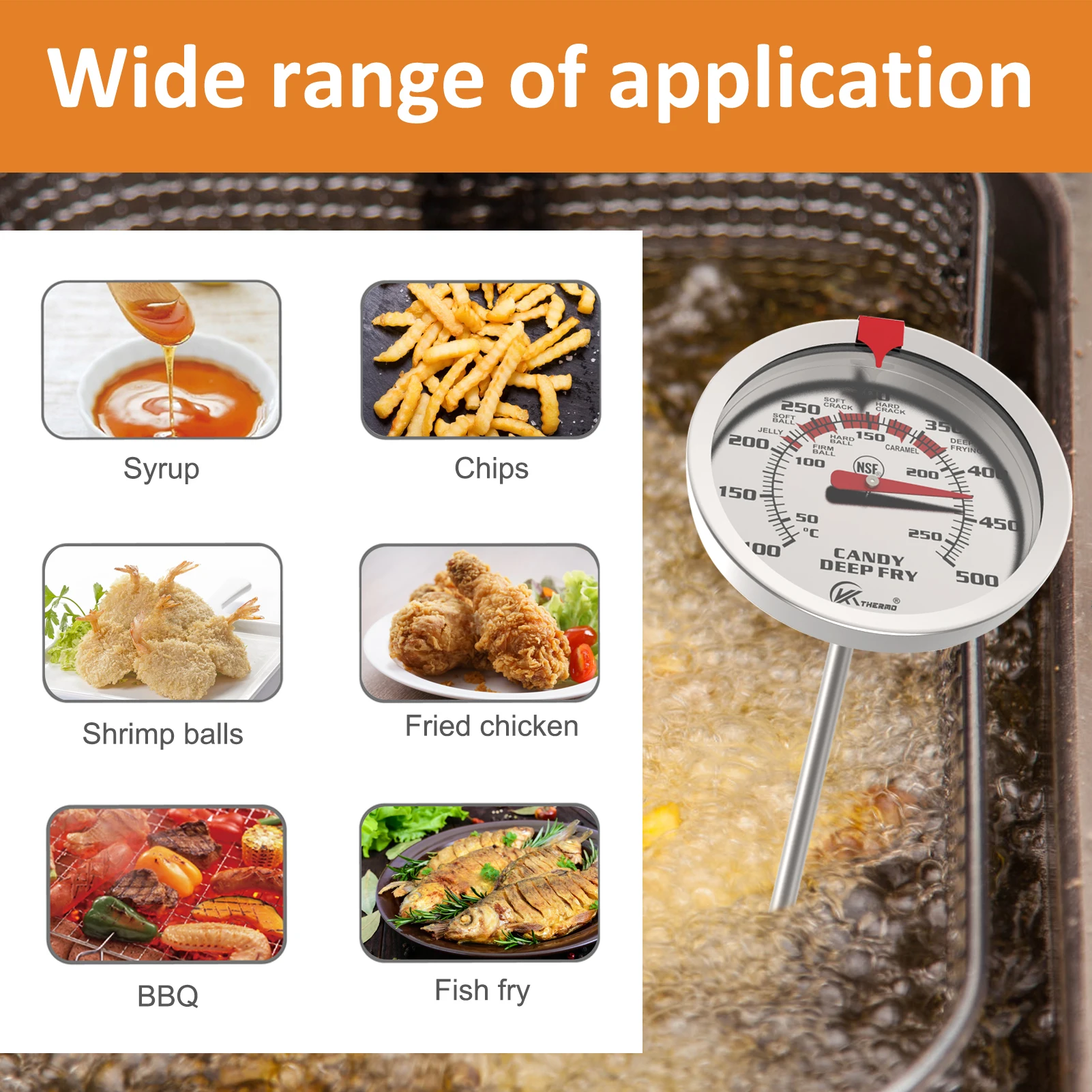 waterproof digital quick-reader, barbecue, meat, backlight for kitchen, candy oven, grill, deep steam cooking