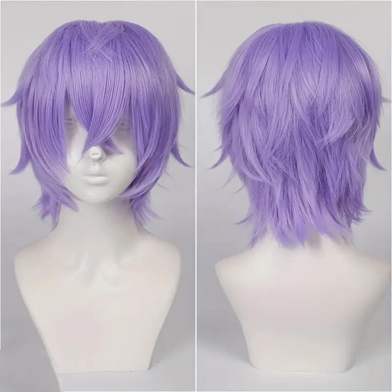 

Short Cosplay Synthetic Wig With Bangs, 10-inch For Both Men And Women Daily Handcrafted Animation Game Halloween Costume Party