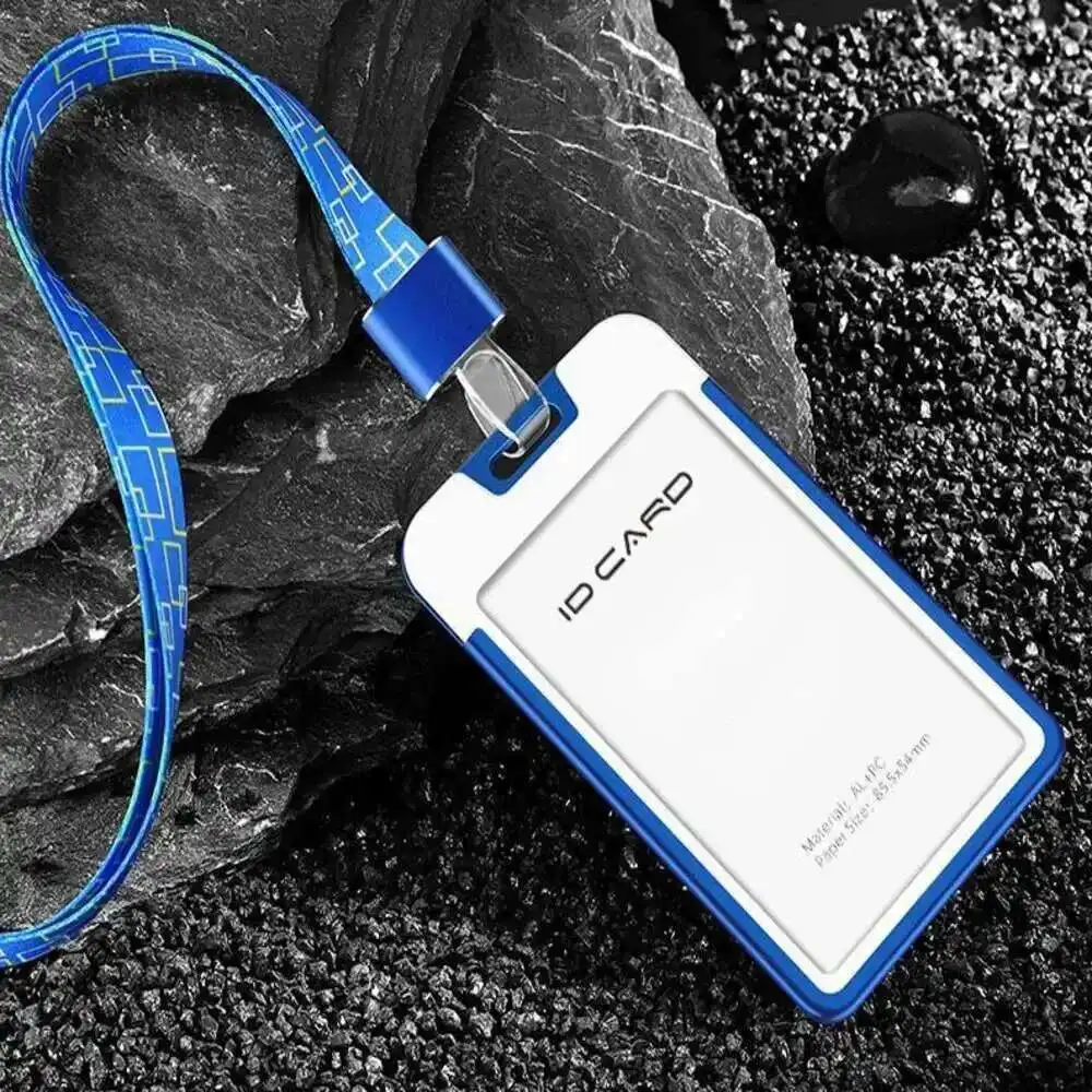

Metal ID Card Badge Holders With Hook Lanyard Work Name Holder