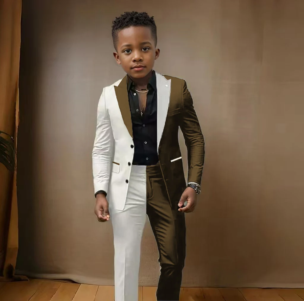 Suit For Boy Blazer Pant Sets 2 Piece  Colorful  Slim Fit Suit Set Casual Wear Birthday Stage Performance Costumes  3-16 Years