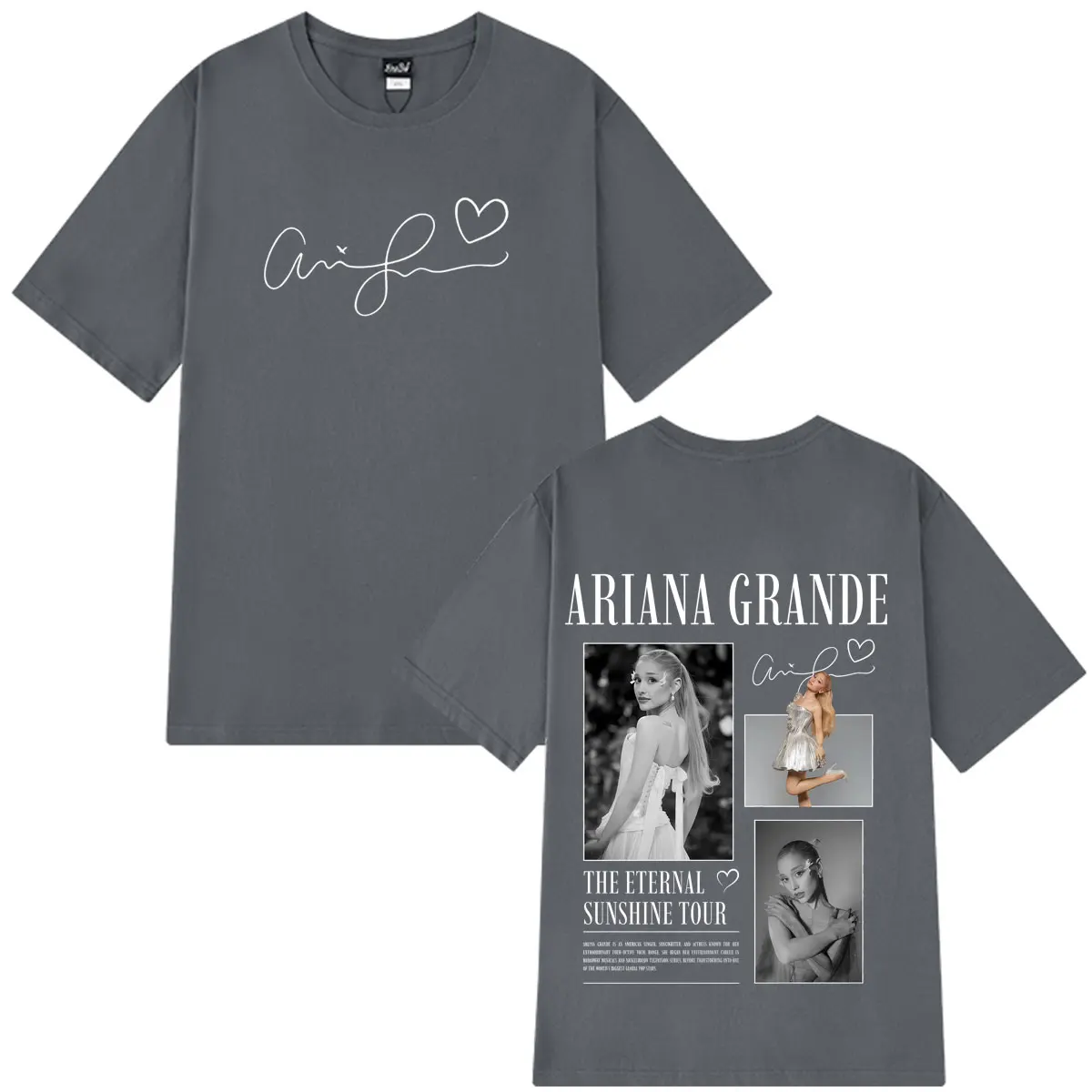 Customization Singer Ariana Grande Album Tour 2026 Print TShirt Men Women Fashion T-shirt Summer Cotton Casual Loose Aesthetic T