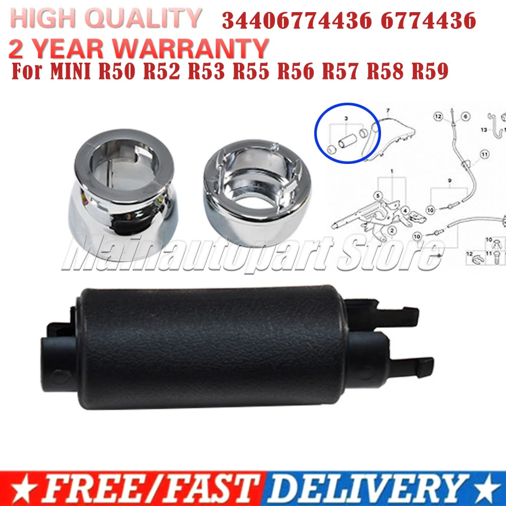 Ergonomic Parking Brake Grip 34406774436  For MINI R50 R52 R53 R55 R56 R57 R58 R59 Black Handbrake with Chrome Accents