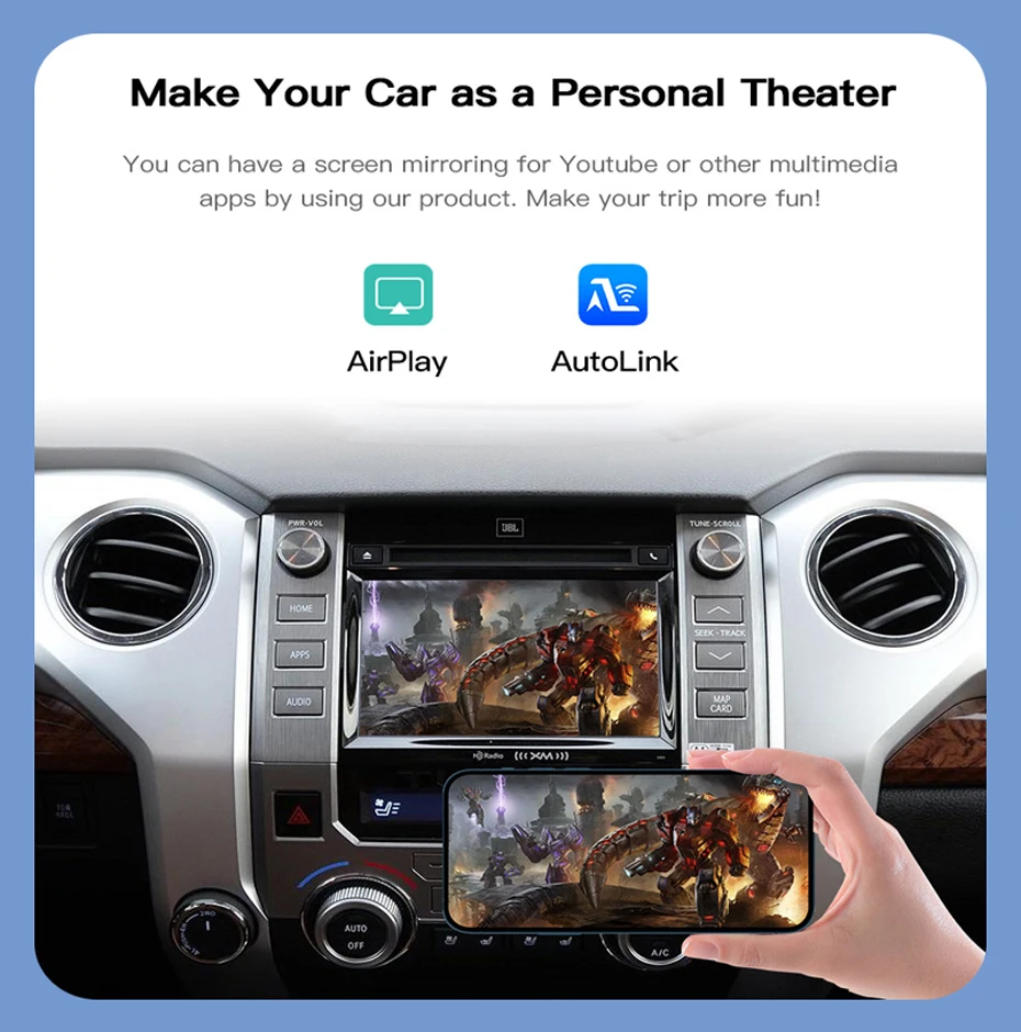 BONROAD Wireless Carplay Android Auto für TOYOTA CHR Corolla Camry Auris Prius RAV4 Avensis Highlander Touch2 Entune 2.0 Decoder – Detail 7