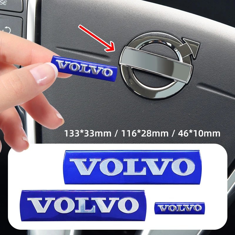 Accesorios para Volvo XC40 XC90 V40 C30 S40 V90 V60 XC60 S80 S60 S90 V70 XC70, Pegatinas 3D de Metal para Volante y Rejillas