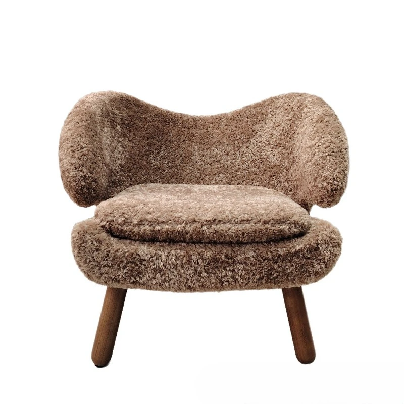 

Lamb wool chair Small apartment single sofa chair Leisure single chair