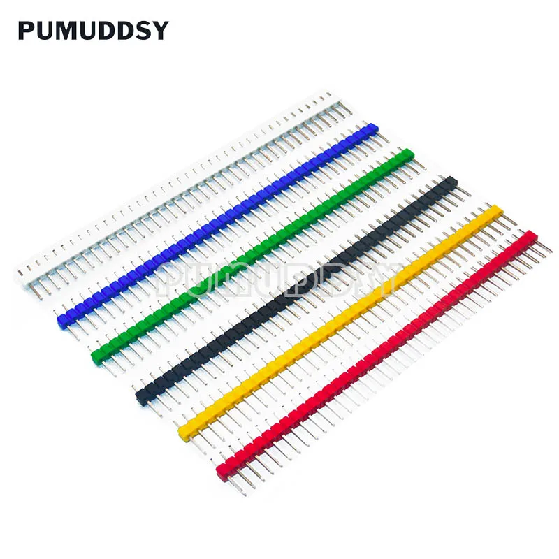 2.54MM 40Pin 1x40P 2x40P Male Pin Header Strip Single Row Male Breakable Pin Header Connector Strip For Arduino Red Black 10Pcs