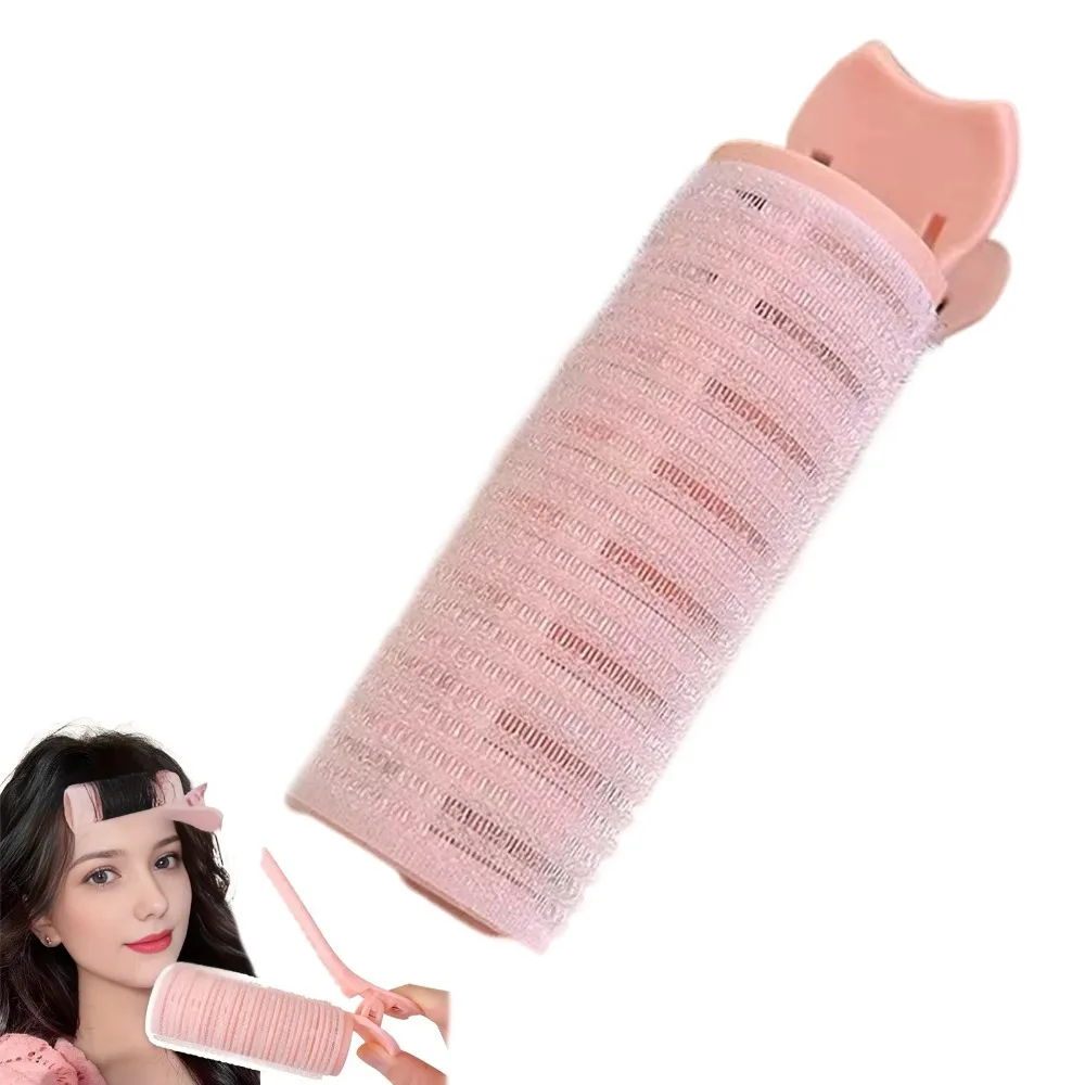 Self‑Grip Hair Roller with Clip, No‑Heat Curling Roller, Bangs Volume Hair Curler for Women DIY Hairstyle