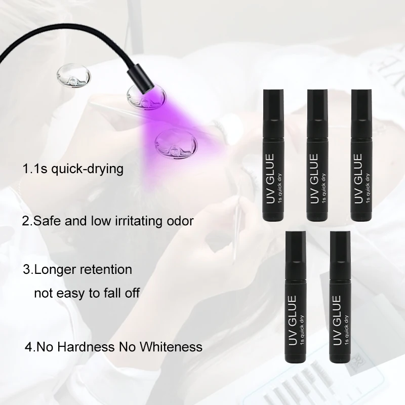 JOMAY Glue NEW UV Eyelash Glue For Fake Lashes Eyelash Extension Adhesive 1-3S Quick Dry Long-Lasting Profession UV Glue Set