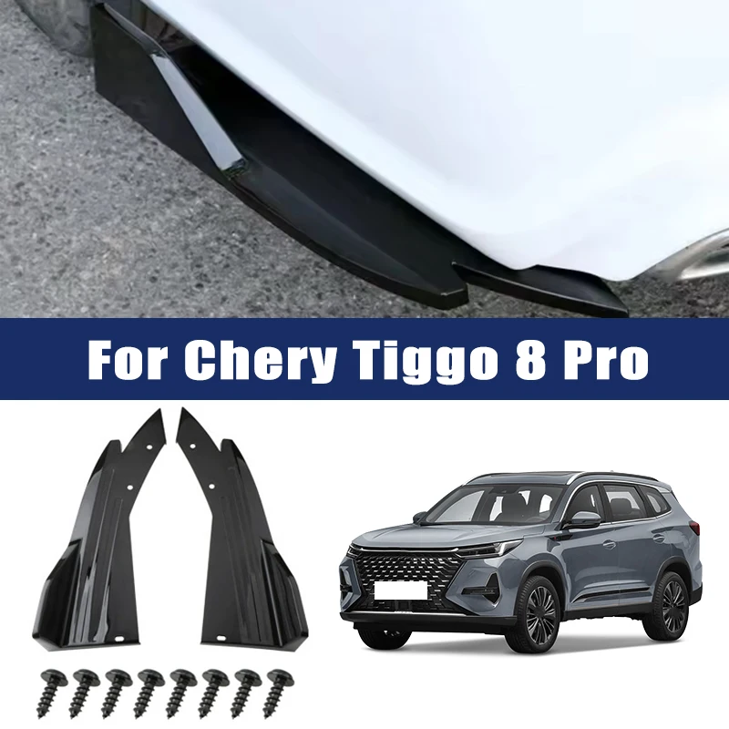 

Car Rear Bumper Spoiler Lip Carbon Fiber Wing Trim Anti-crash Diffuser Side Skirt Wrap Angle Splitter For Chery Tiggo 8 Pro