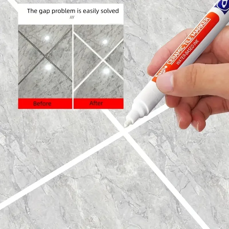 1/3 Pcs Waterproof White Marker Pen Wall Seam Repair Tiles Grout Markers Pens Floor Bathroom Decontamination Paint Brush Tools