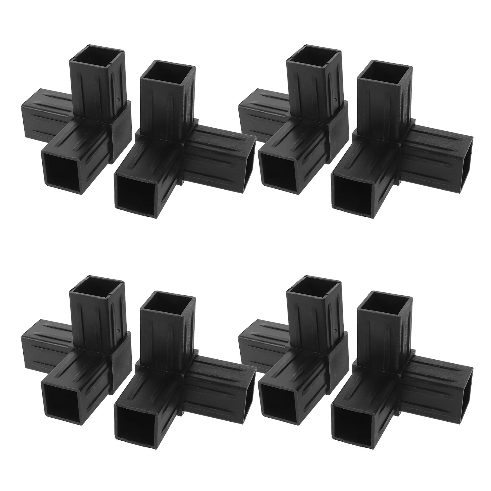 8Pcs Square Tube Plastic Corner Connector Air Conditioner Mount Bracket 3-Way Right Angle Pipe Joint Heavy Duty Ac Frame Joint