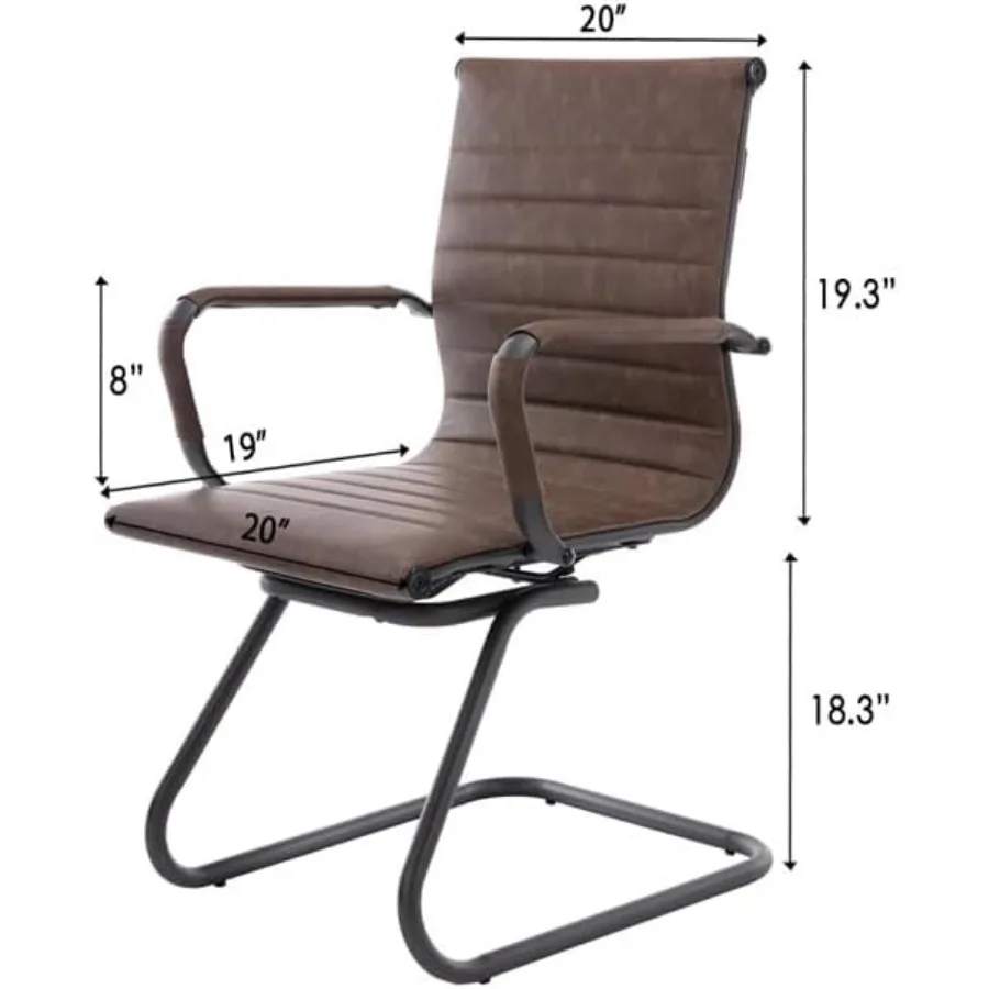 2-Pack PU Leather Office Guest Chairs