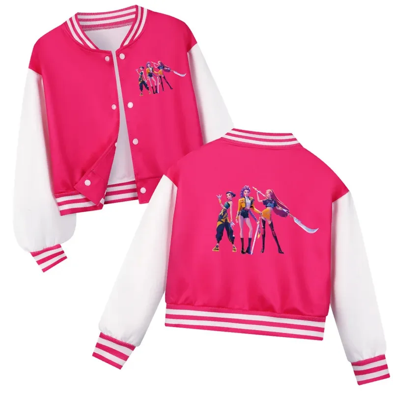 

25COSKids KPop Demon Hunters Printed Baseball Uniform Spring Long Sleeve Sportswear KPop Huntrx Rumi Mira Anime Boy Girls Jacket