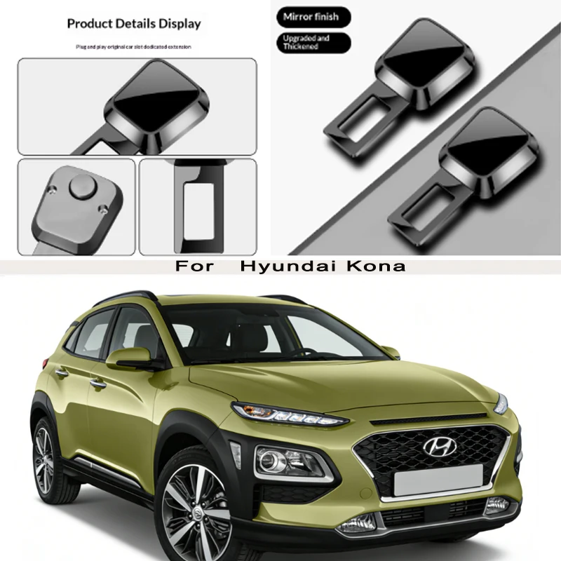 

for RHyundai Kona Car Seat Belt Clip Extender Safety Seatbelt Lock Buckle Plug Thick Insert Socket Extender Safety Buckle