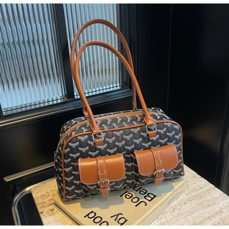 

Модная винтажная сумка для подгузников для женщин, роскошная дизайнерская сумка через плечо, минималистичная элегантная сумка-тоут из кожи с большой вместимостью.