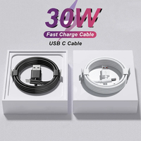 30W USB A To Type C Cable For Samsung Galaxy s8s10 Htc Xiaomi Huawei android phone 2A Fast Charging Charger Cable Accessories 1M