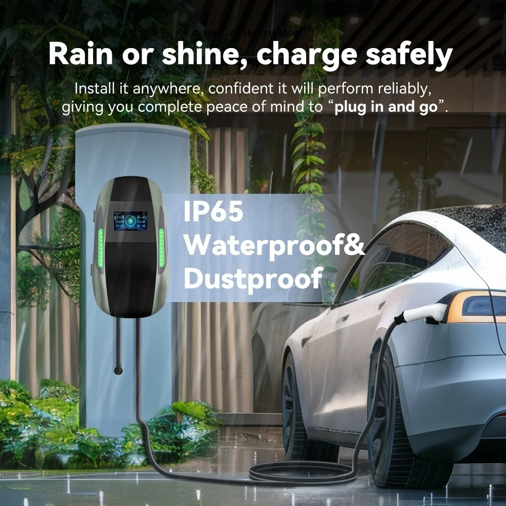 

Зарядная станция для электромобилей LESHENG 32A 7 кВт, настенная, Тип 2, EVSE, новая зарядная колонка Wallbox для электромобилей