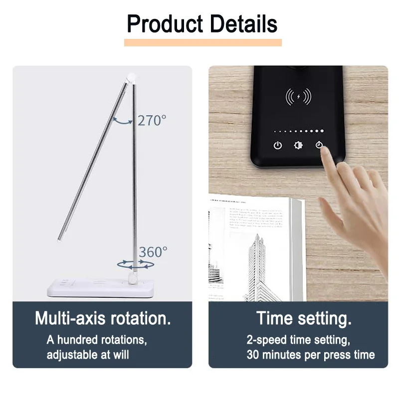 Led Smart Usb Charging Lamp Touch Folding Table Portable Battery Children's Work Office Rechargeable Wireless Light For Bedroom image 6