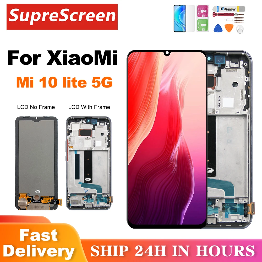 AMOLED For Xiaomi Mi 10 Lite 5G M2002J9G M2002J9S XIG01 Display