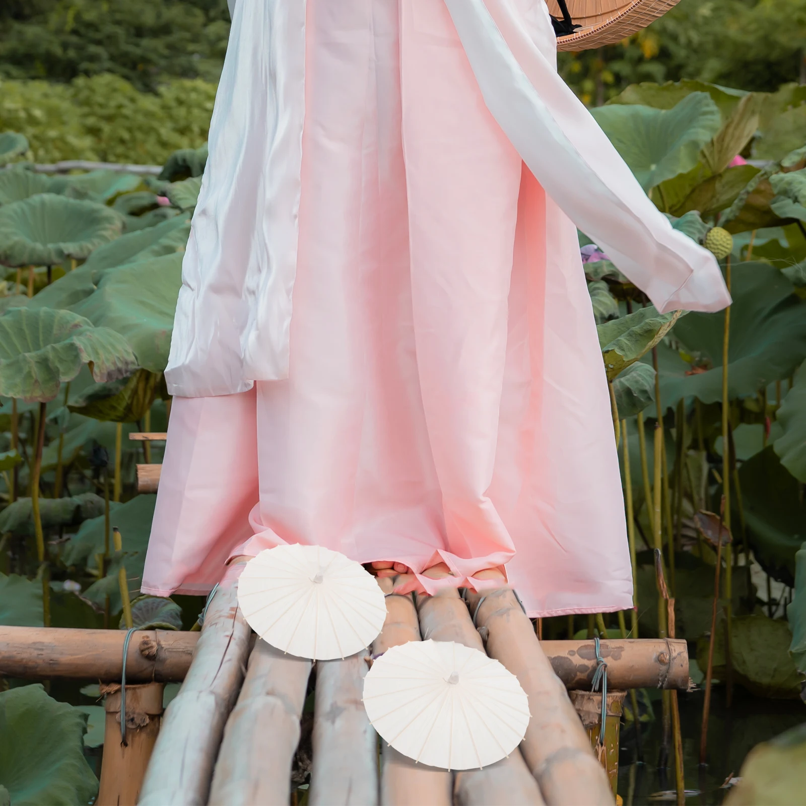 

2pcs Classic Paper Handicraft Blank Umbrella For Festival Photography Diy Decoration Reusable Vintage Umbrella Props Smooth