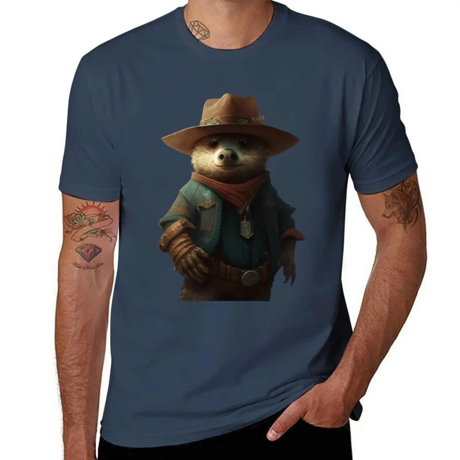 

Wombat Adventurer T-Shirt Vintage Print Crew Neck Tee