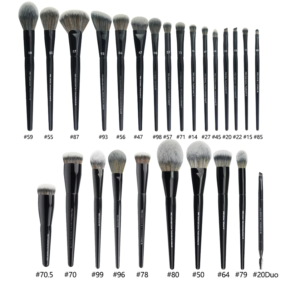 5/16/26pcs/set Black Powder Makeup Brushes Angled Sculpting Foundation Face essential cosmetic tools Eyeshadow Eye Make Up Brush