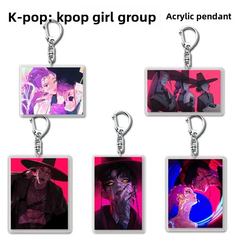 Anime Słodkie Kpop Demon Hunters Zoe Rumi Mira Saja Boys Superstar Akrylowy Brelok do Kluczy Unters HUNTR/X Baby Keyring Huntr-X Zawieszka do Torby