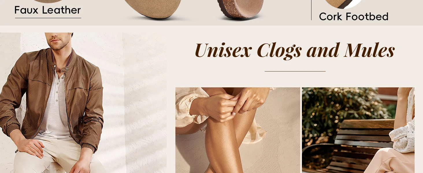 Shevalues Rutschfeste Unisex-Kartoffelschuhe mit Verstellbarer Schnalle, Korkfußbett, Veganen Wildleder-Clogs für Damen mit Fußgewölbestütze – Detail 5