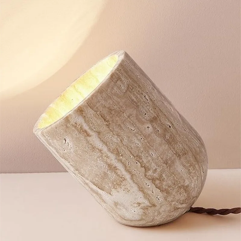 Novelty Creative Natural Stone Table Light E27 Bulb Bedroom Living Room Shop Office Desk Light EU AU US Plug Adapter