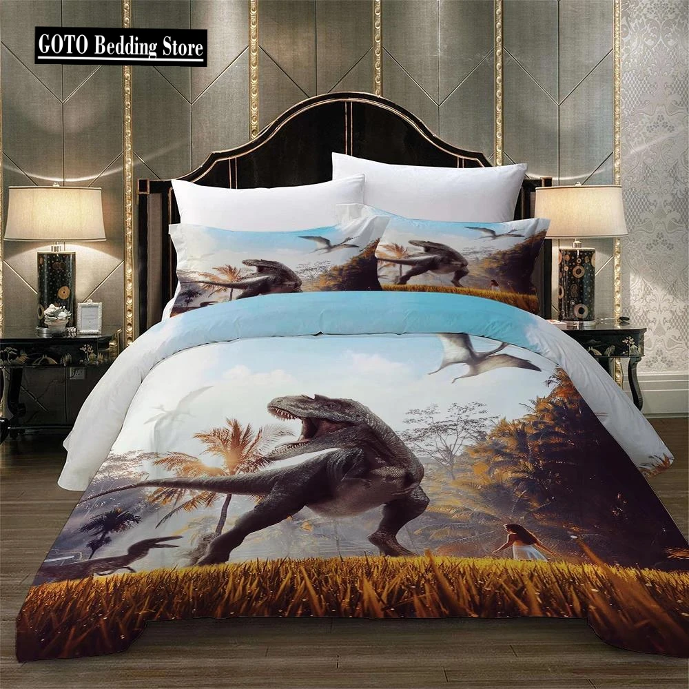 Bedclothes Customized Autumn Dinosaurs kids bedding set Comfortable US,AU EU queen size comforter sets dekbed overtrek 220*240cm