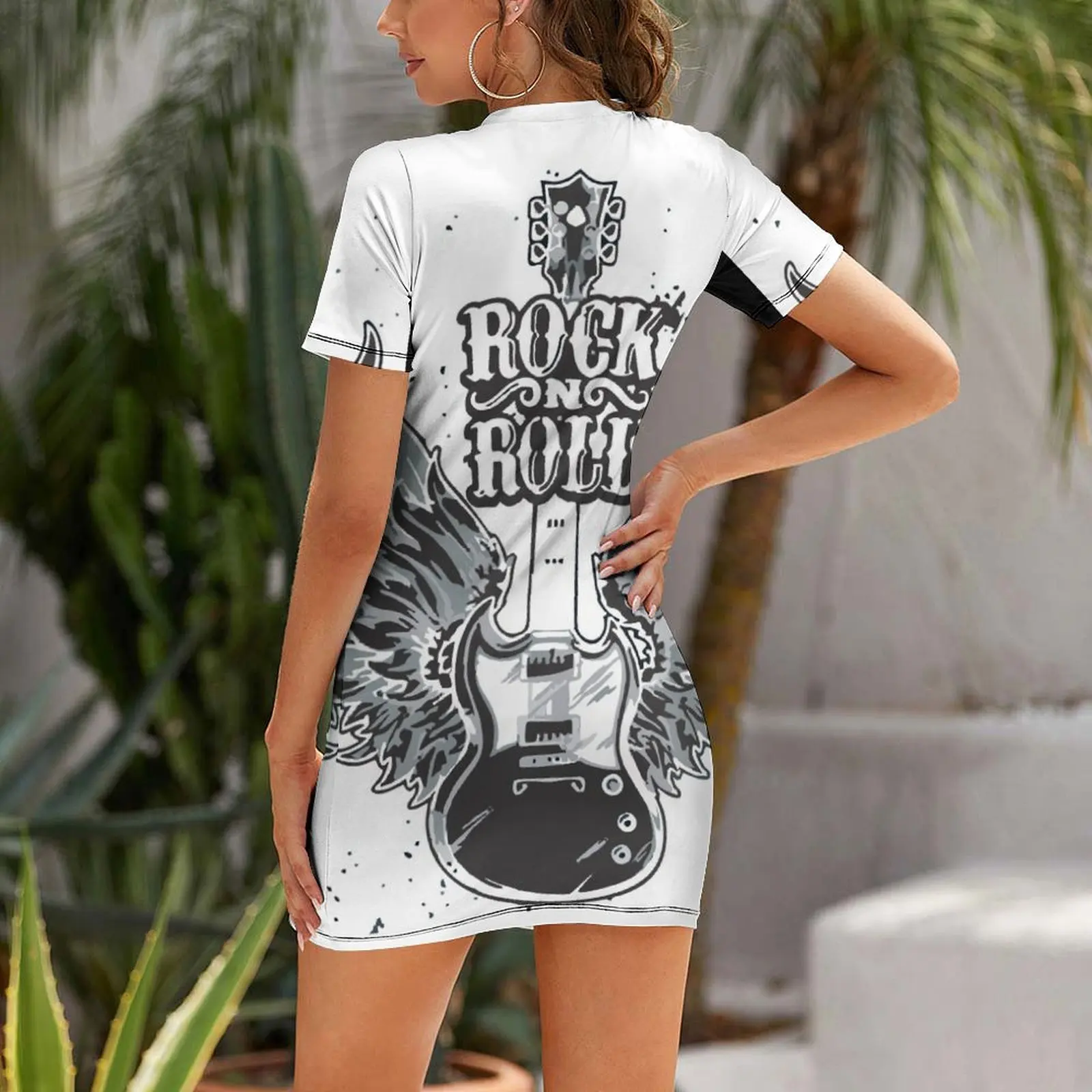 Rock n Roll Short Sleeved Dress womans clothing clothes Dress women