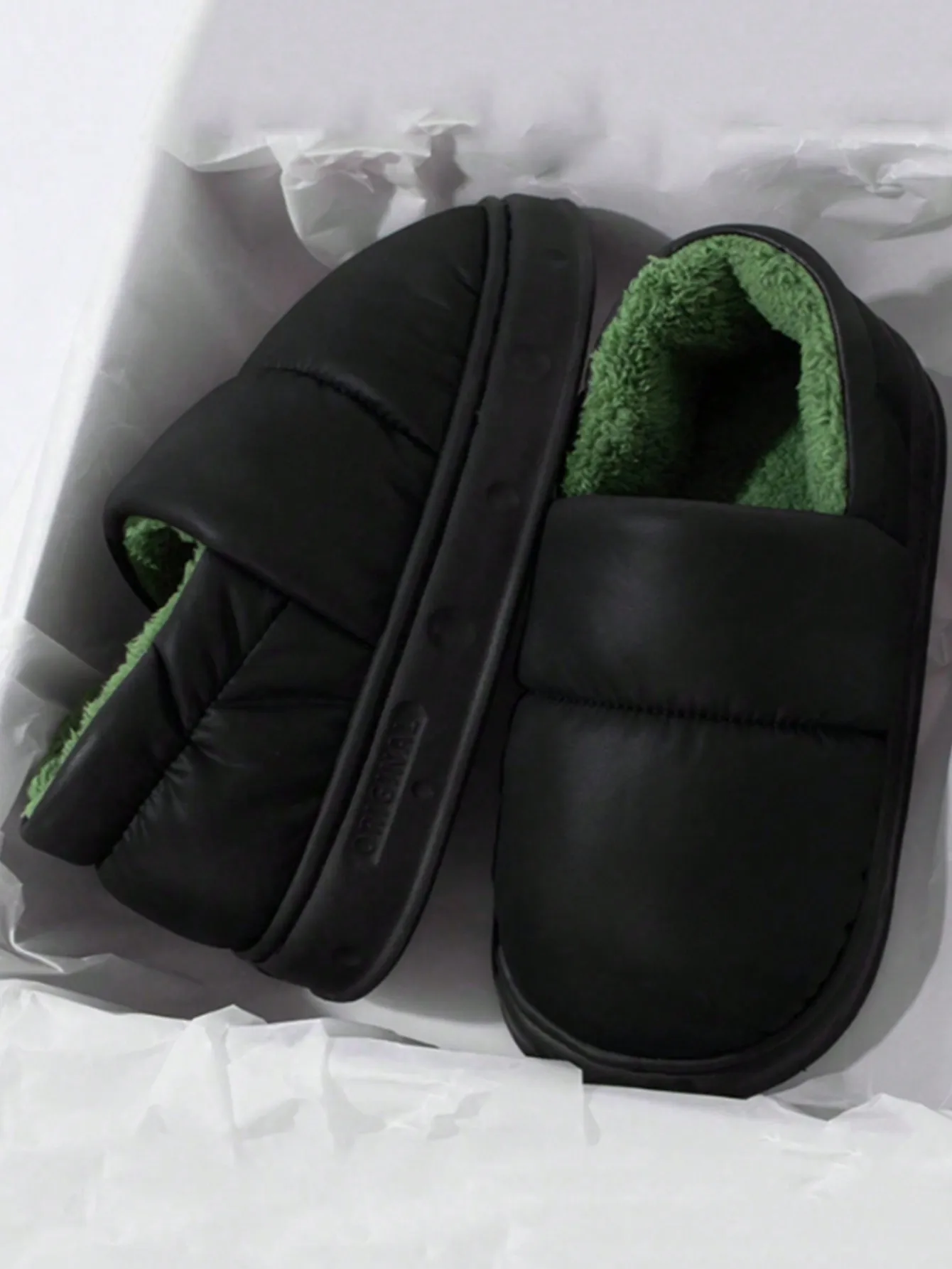 Men\'s Home Slippers Warm Shoes Bag Heel Indoor and Outdoor Non-slip Thick Bottom Casual Daily Home Bag Heel Cotton Shoes