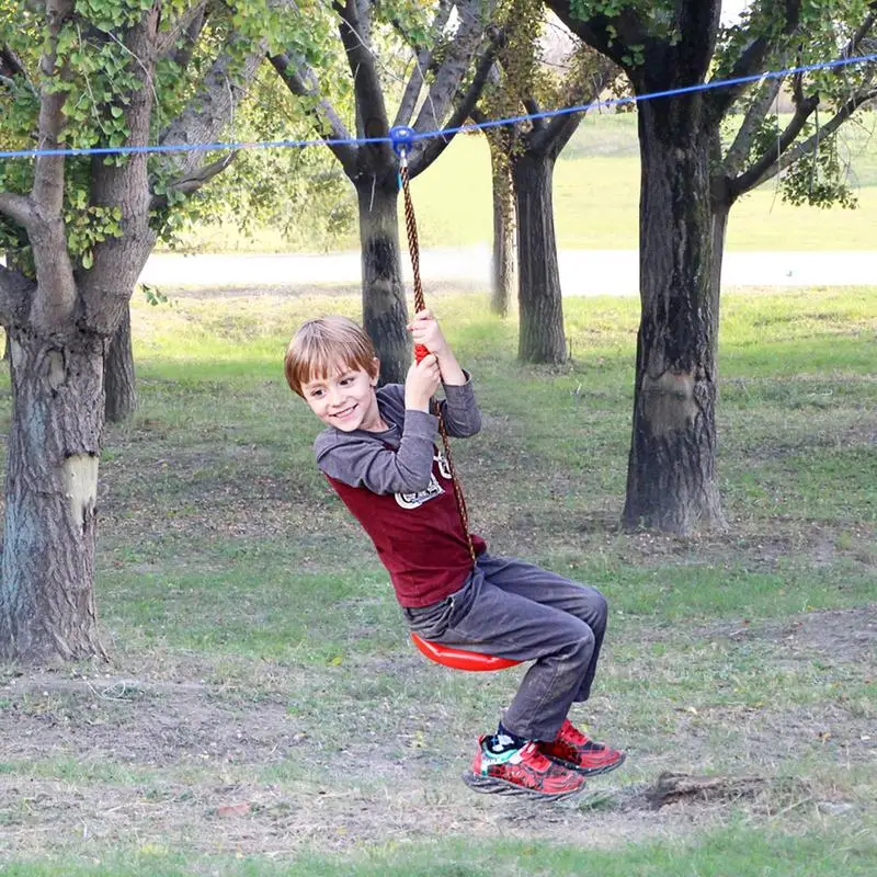 ZipLine Kits Wear-resistant Slider Zipline Pulley Kit Backyard Adventurous Obstacle Course Accessories Kids SliderLine Kit