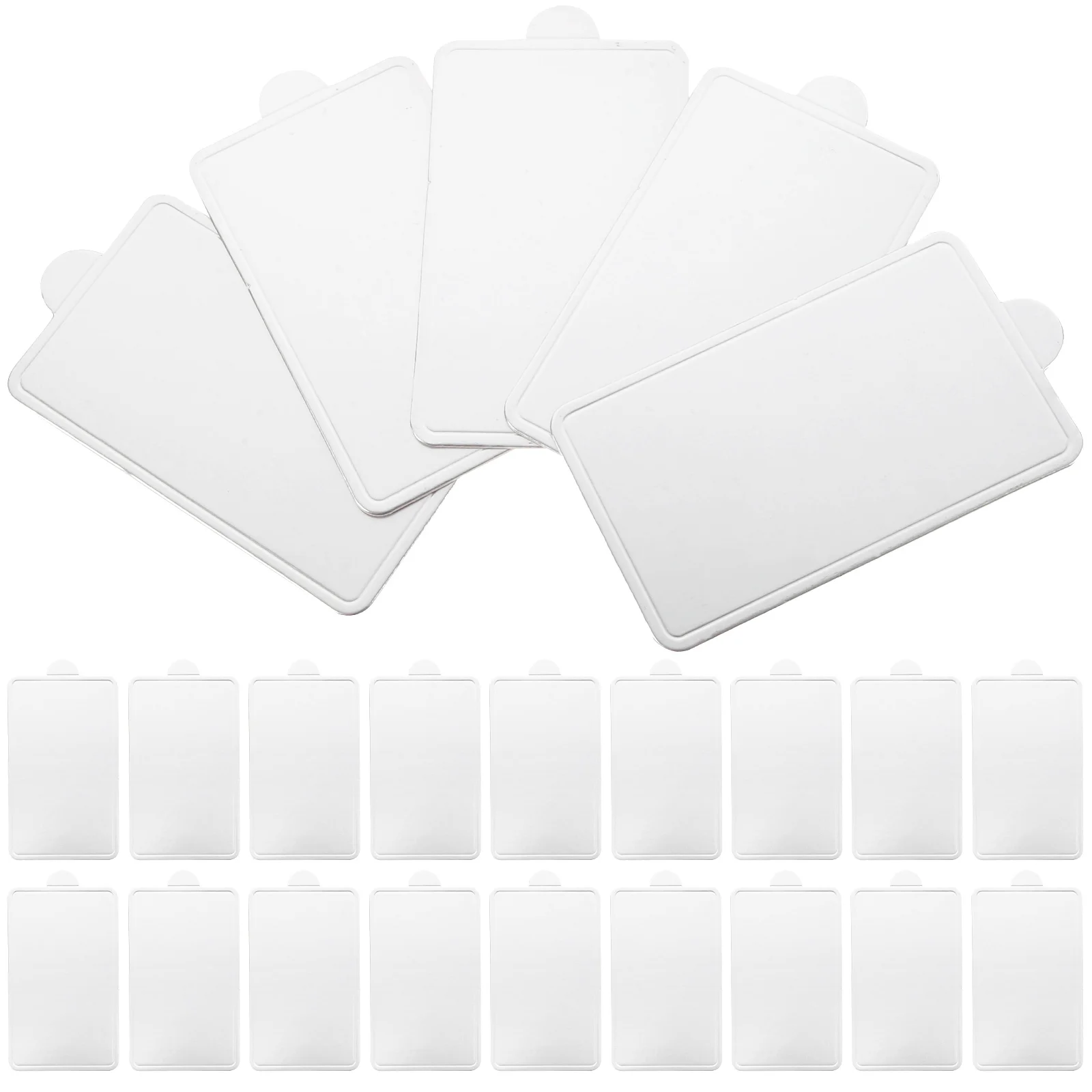 

100 Pcs Tray Mousse Cake Spare Dessert Board Paper for Silver Card Decorating White Bases Rectangle