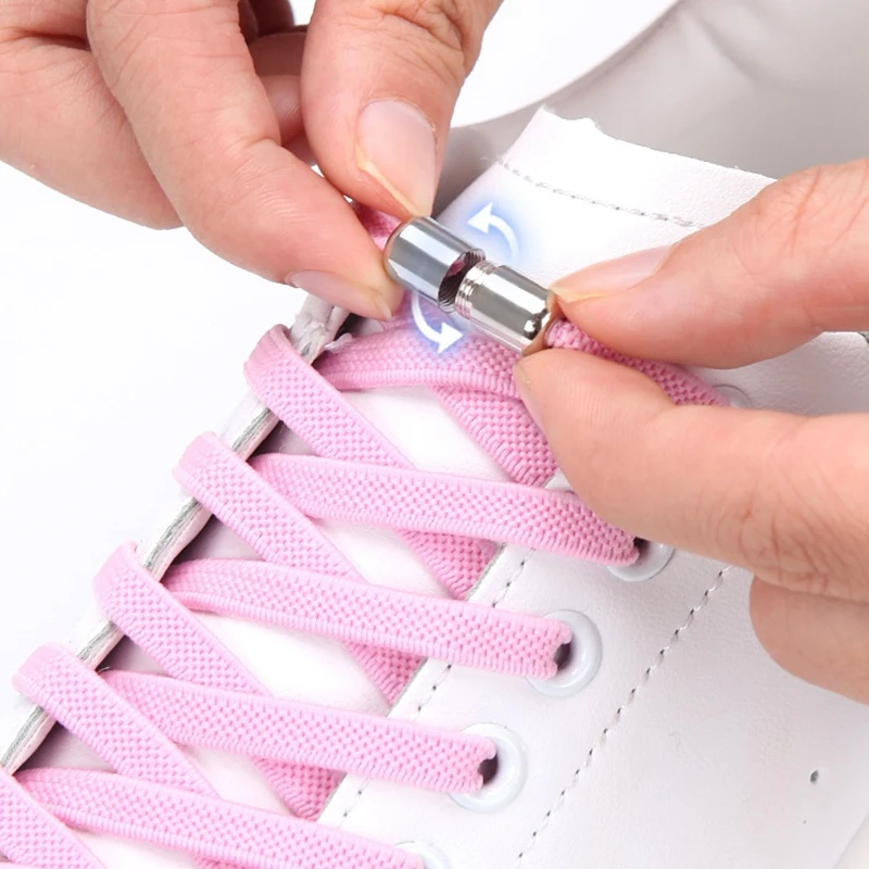 100CM Black Shoelaces Flat Elastic Shoes Laces for Sneakers Reticulated Weave No Tie Shoelace Children Adult Lazy Shoe Lace