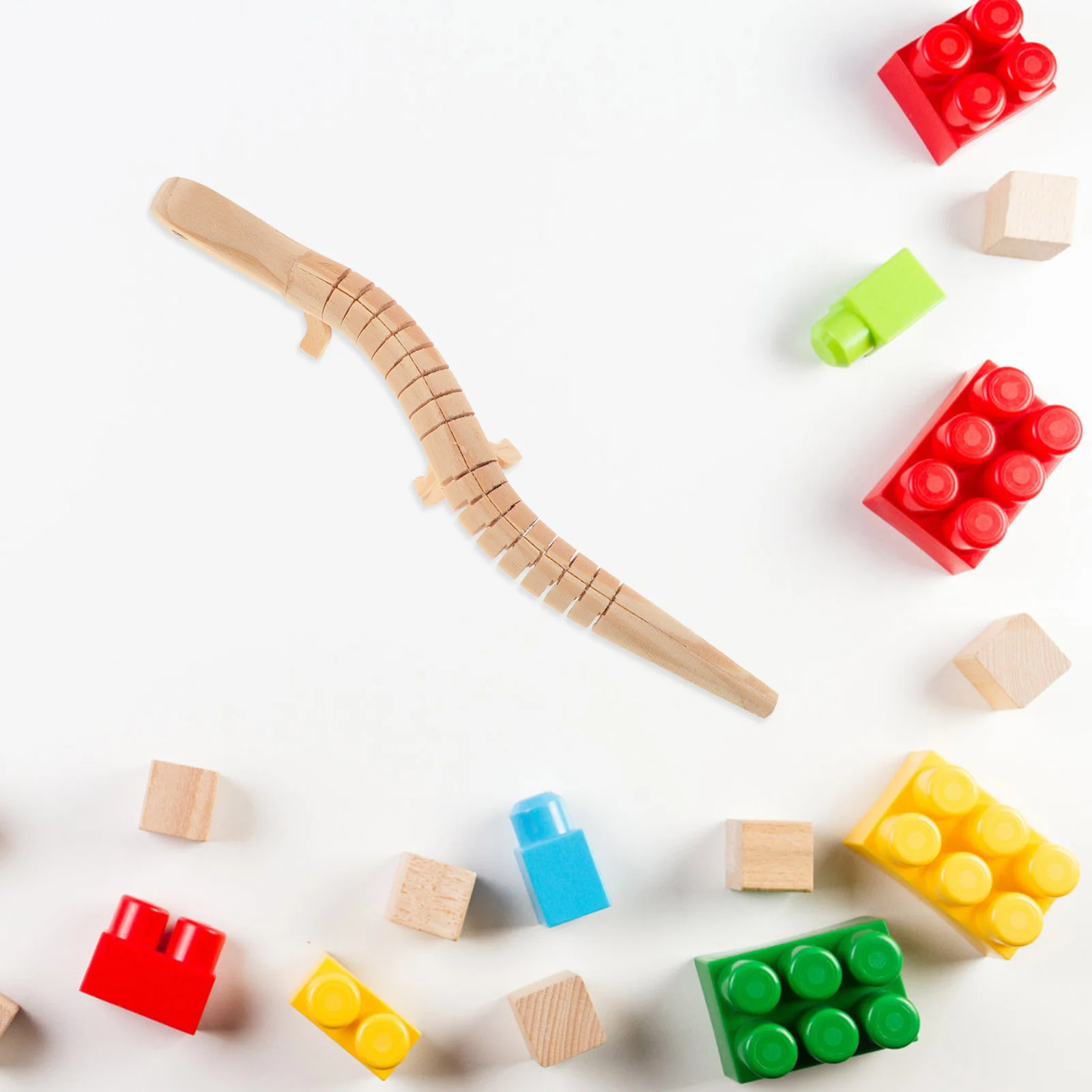 

5 Pcs Wooden Lizard Toy Animal Blank DIY Unfinished Model Kids Toys Wiggle It Can Move Vivid Sensory Realistic