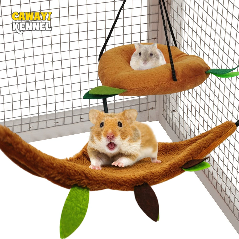 1 pc Warm Plush Hamster Hammock Hanging Bed for Small Animals Honeybug Flying Squirrel Guinea Pig Hammock Pet Cage Accessories