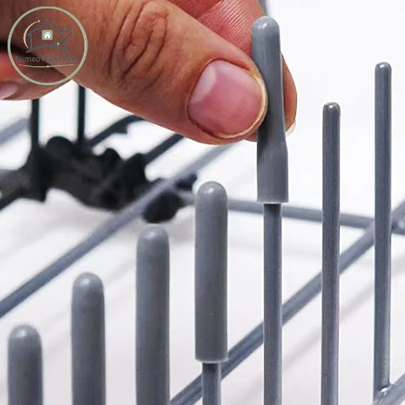 50pcs Dishwasher Rack Caps Tip Tine Cover Cap Flexible Round End Caps Protective Sleeves For Sharp Article To Prevent Collision