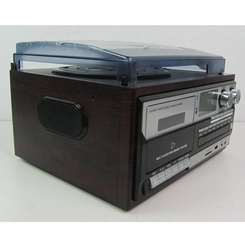 Retro Stereo System with CD Player FM Radio Aux in with USB MP3 cassette player OEM Color
